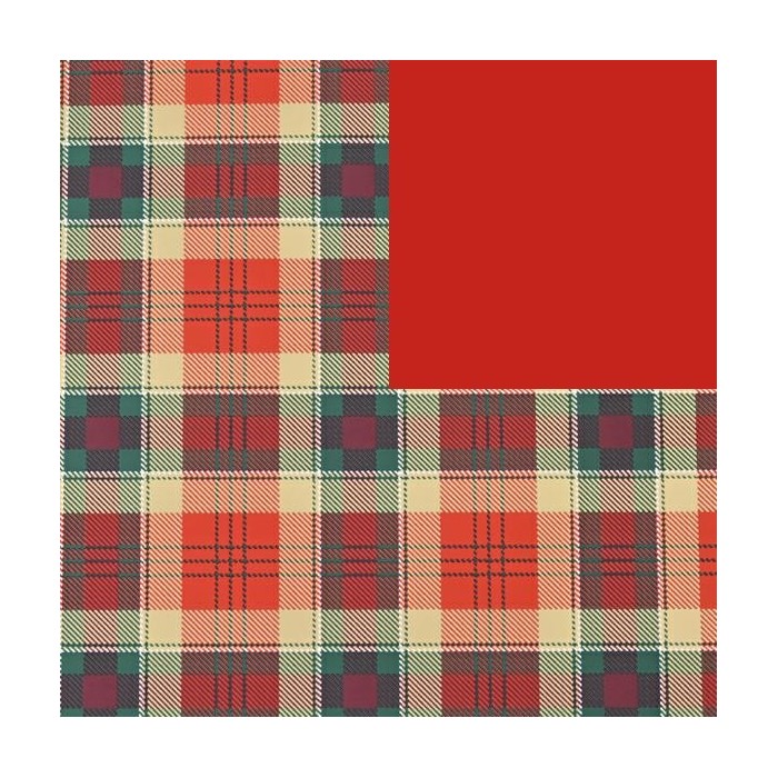 ROTOLO CARTA CM.100X25MT GOLD TARTAN ROSSO
